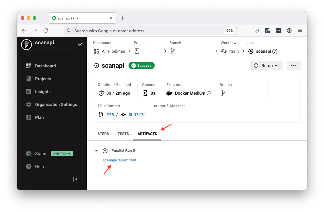 CircleCI Artifacts